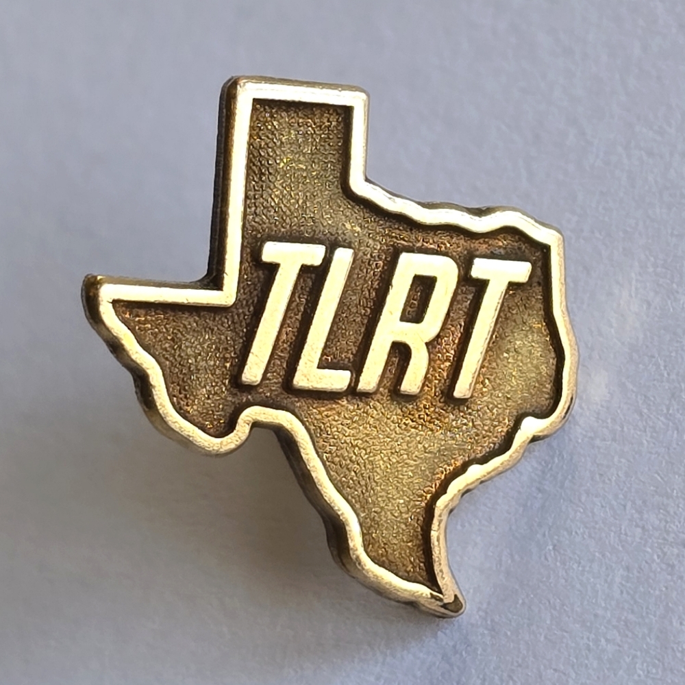 Vintage TLRT lapel pin gold tone Texas gold fill